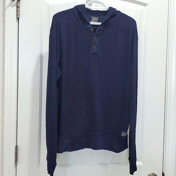 Lucky Brand Men's Thermal Hoodie, Navy, Large - Picture 1 of 4